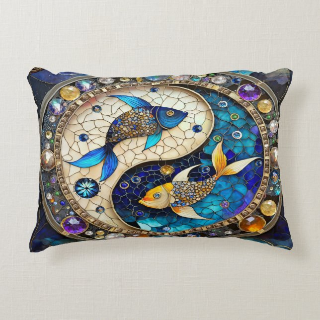 Almofada Decorativa Zodíaco - Peixes Yin e Yang (Frente)