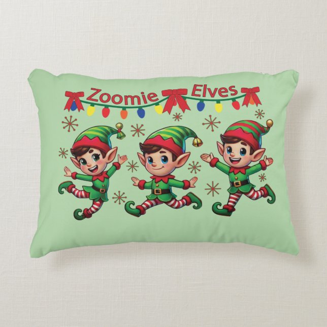 Almofada Decorativa Zoomie Elves Natal (Frente)