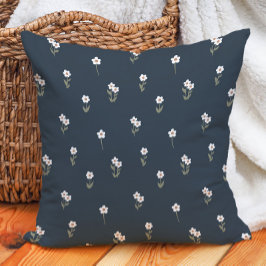 Almofada Decorative Boho Ditsy Floral Cottagecore Dark Blue