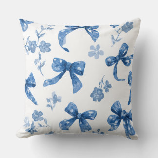 Almofada Decorative Bow and Flowers Throw Pillow