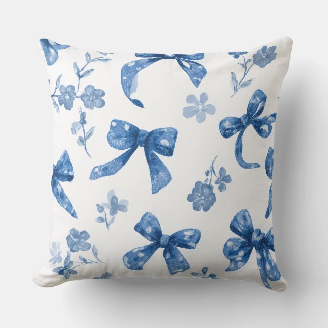 Almofada Decorative Bow and Flowers Throw Pillow (Frente)