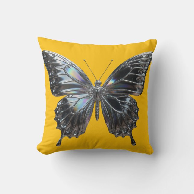 Almofada Decorative cushion with elegant silver butterfly  (Frente)