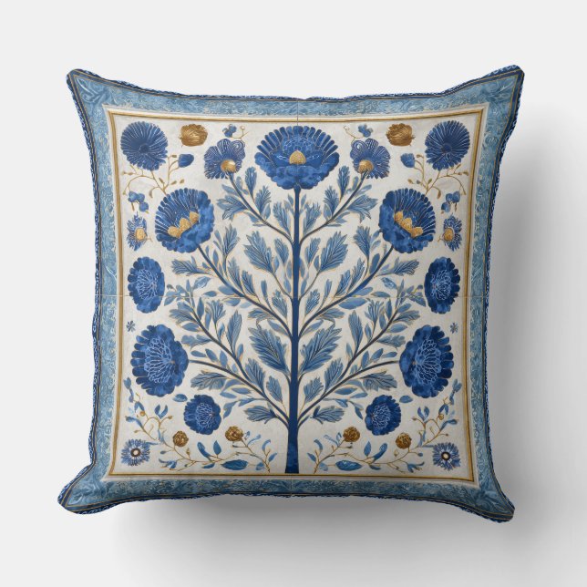 Almofada Decorative Floral & Tree Throw Pillow (Frente)