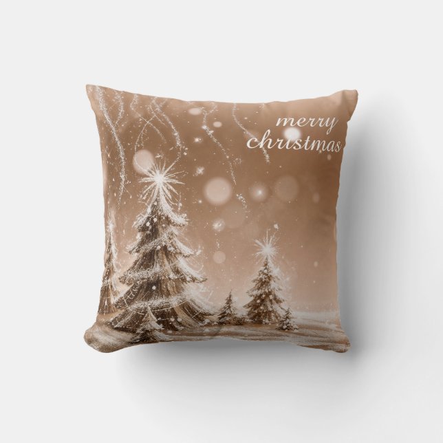 Almofada Decorative Snow Blue & White Ball Happy Holidays (Frente)