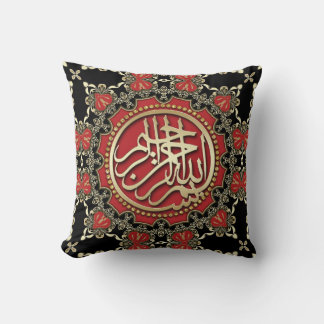 Almofada Decorativo das bênçãos vermelho Dourado & preto de