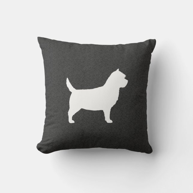 Almofada Decorativo de Silhueta Cairn Terrier Dog (Frente)