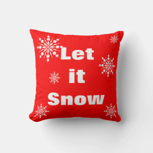 Almofada Decorativo Deixe Nevar Floco de Neve de Cristal Na