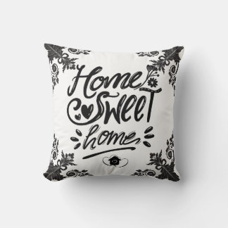 Almofada Decorativo "Home Sweet Home" preto e branco elegan