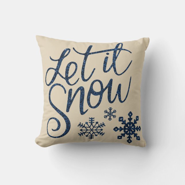 Almofada Decorativo Moderno Que Deixa Neve Floco de Neve (Frente)