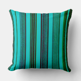 Almofada Deep Blue and Silver Abstract Stripes