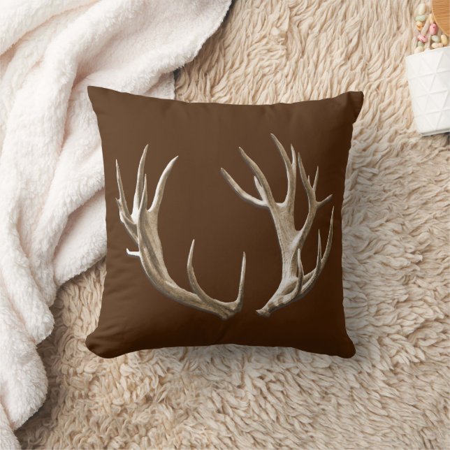 Almofada Deer Antlers Brown Animal Nature Travesseiro decor (Cobertor)
