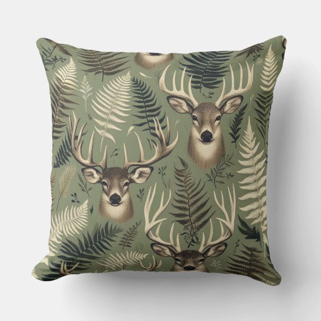 Almofada Deer Antlers & Ferns (Frente)