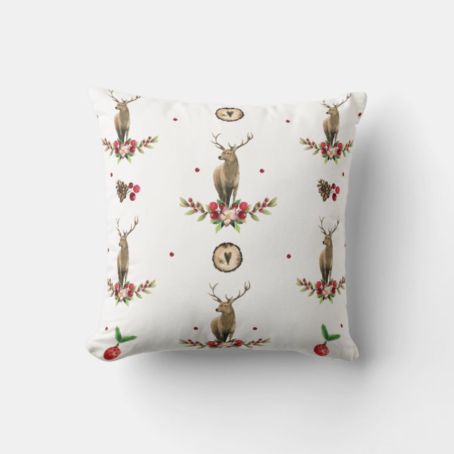 Almofada Deer Christmas Idyll Pattern (Frente)