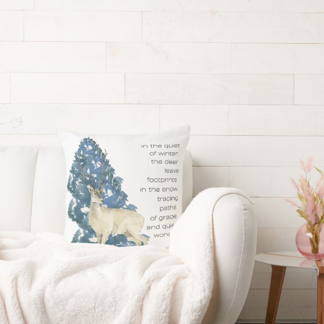 Almofada Deer Deixe Pegadas Na Neve (Sofá)