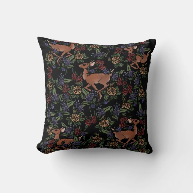Almofada Deer Fawn Floral Pattern (Frente)