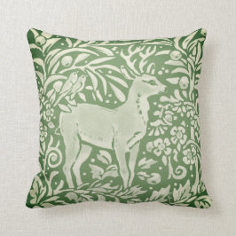 Almofada Deer Green Woodland Bird Nature Travesseiro decora