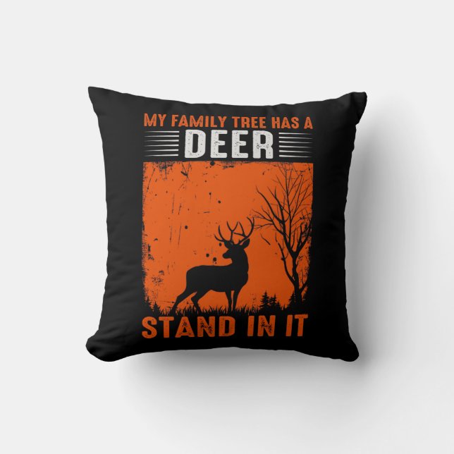 Almofada Deer Hunting Family Tree (Frente)