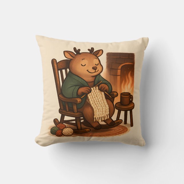 Almofada Deer Knitting Scarf (Frente)