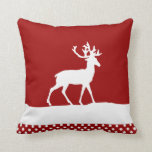 Almofada Deer Silhouette - Vermelho e Branco<br><div class="desc">Veado, silhueta, vermelho, branco, marrom, arbusto, inverno, inverno, inverno, rena, alce, galinha, animal, animal, antílope, alce, natal, natal, xmas, massagem de natal, neve, sombra, legal, folclore, campo, "cervo branco", "silhueta de veados", "cervo sombra", </div>