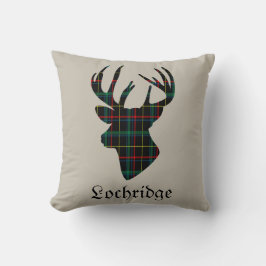 Almofada Deer Stag Head Scottish Tartan Personalizado