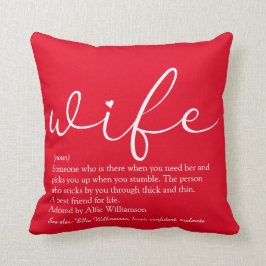 Almofada Definição de Esposa Escrita Moderna e Elegante Per