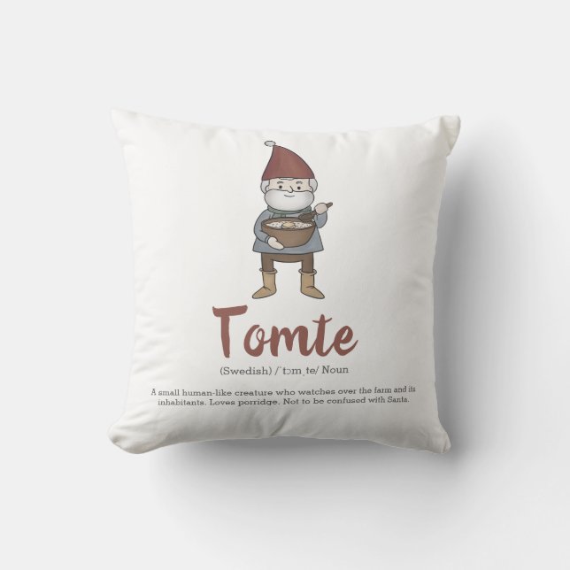 Almofada Definição de Gnomo de Tomte Sueco (Frente)