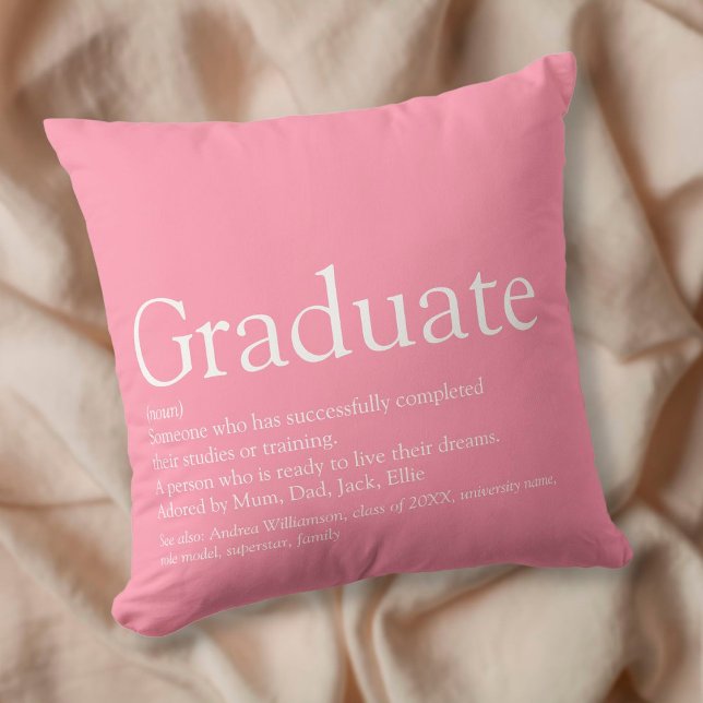 Almofada Definição de Graduada Moderna Rosa Divertida (Criador carregado)