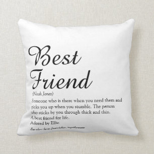 Almofada Definição de Melhor Amigo BFF Preto e Branco