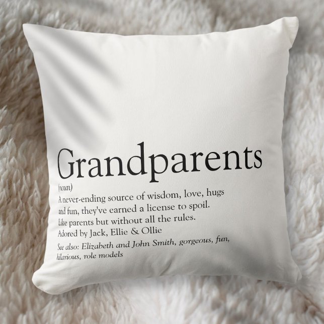Almofada Definição dos Melhores Avós do Mundo (World's Best Ever Grandparents Definition Throw Pillow)