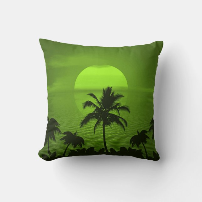 Almofada Definindo os Trópicos Verdes do Sol Palm Beach (Frente)