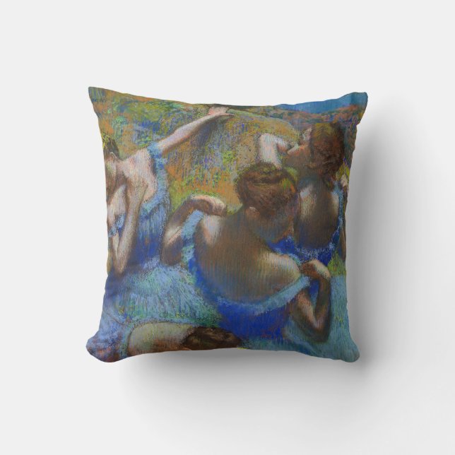 Almofada Degas Blue Dancers Pastel Fine Art Masterpiece (Frente)