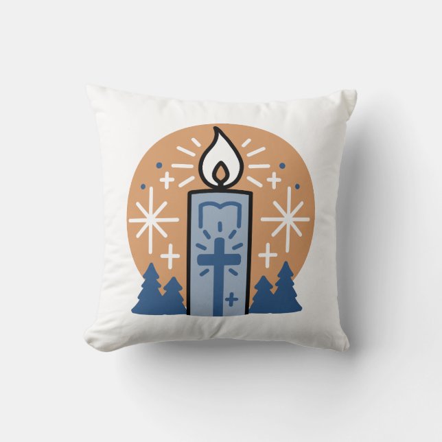 Almofada Deixe a fé brilhar: tema do inverno (Frente)