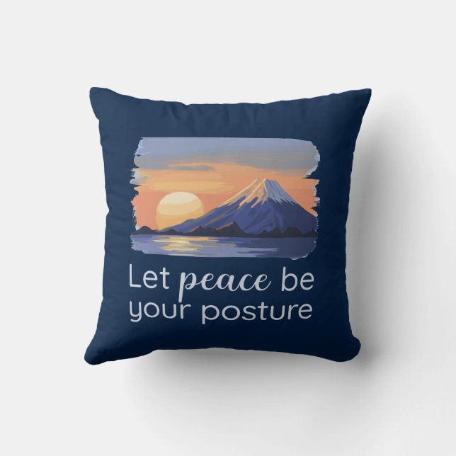 Almofada Deixe a paz ser sua postura Sunset Mountain Home D (Verso)