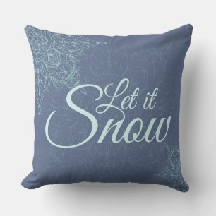 Almofada "Deixe nevar" Design de floco de neve de inverno e