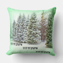 Almofada Deixe-o nevar! Espírito festivo das árvores de Nat