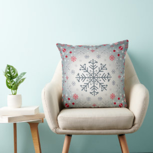 Almofada Deixe-o nevar, Snowflake, Padrão Legal Natal