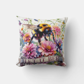 Almofada Deixe que seja – Aquarela Abelha Floral de Primave