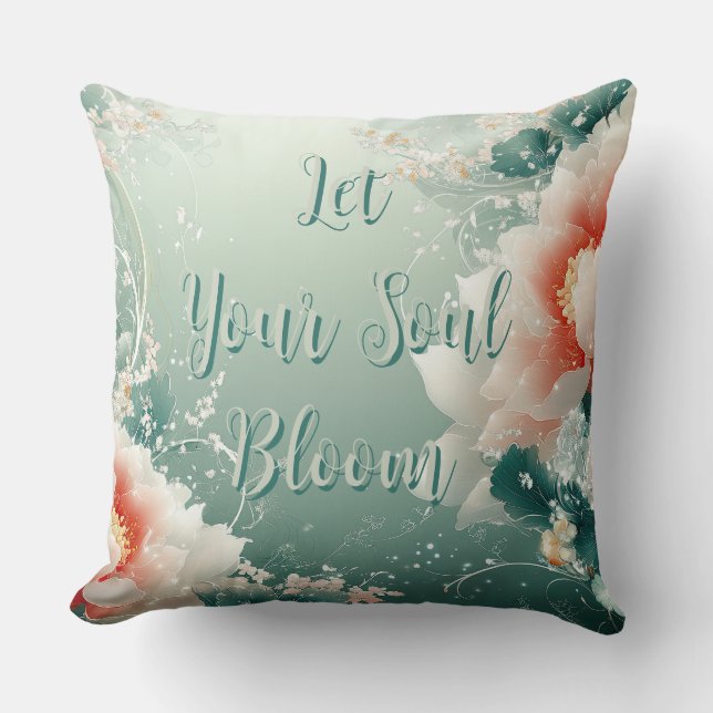 Almofada Deixe sua alma sangrar Travesseiro decorativo Flor (Frente)