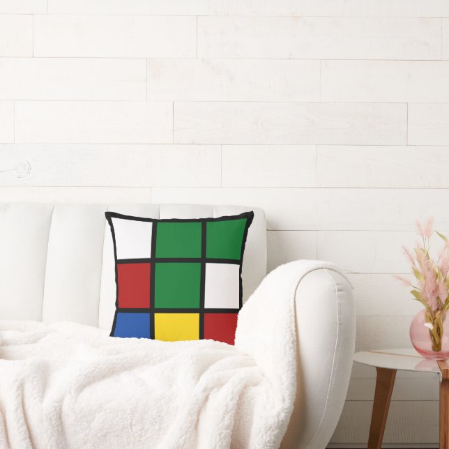 Almofada Dekokissen "Quadro" Grün & Blau (Sofá)