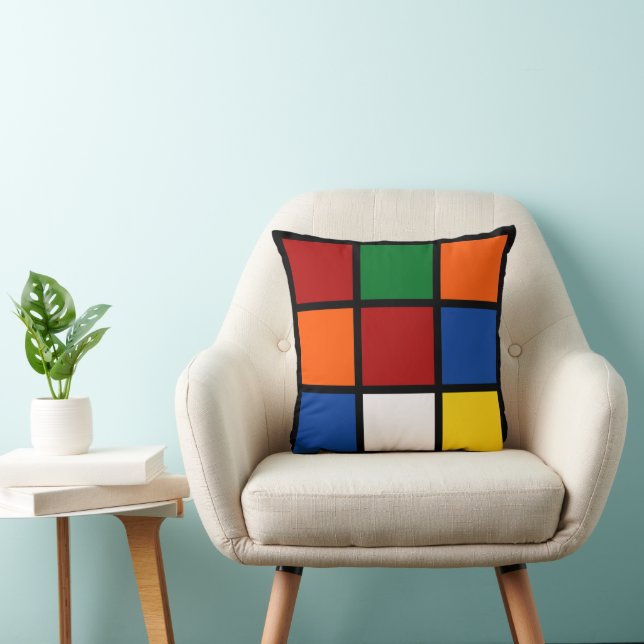 Almofada Dekokissen "Quadro" Rot & Orange (Cadeira)