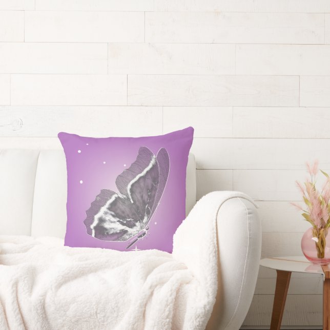 Almofada Delicar Borboleta Em Travesseiro decorativo Lilac  (Sofá)