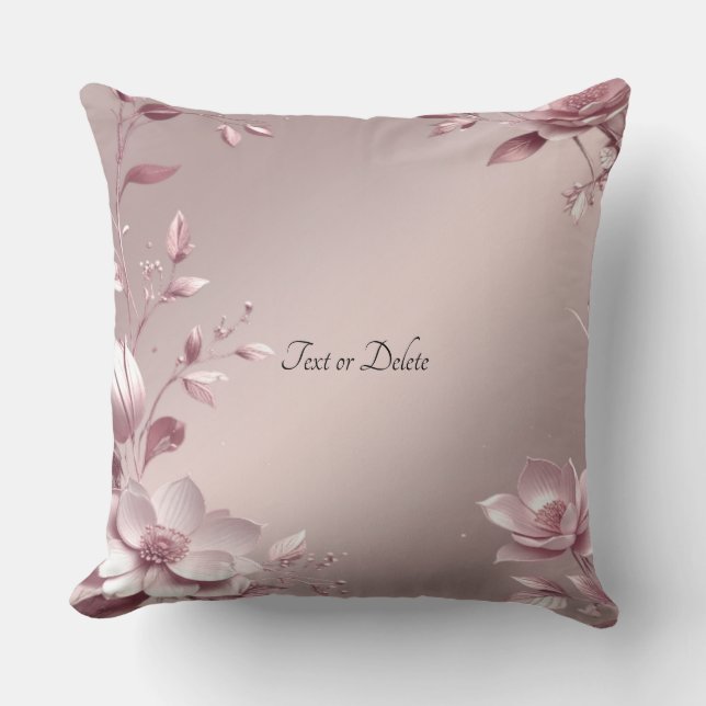 Almofada Delicate Pink Floral Throw Pillow (Frente)