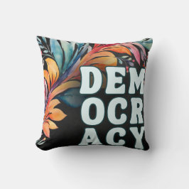 Almofada Democracia com Tema Político Colorido e Retro Groo