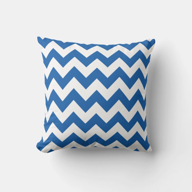 Almofada Denim Blue Bold Chevron (Frente)