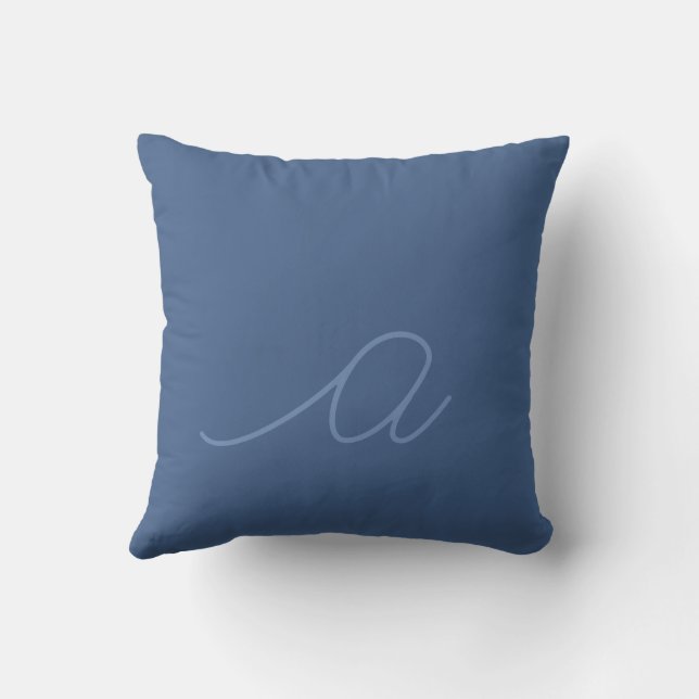 Almofada Denim Blue Lowercase Script Letter (Verso)