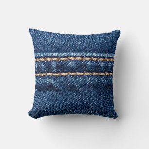 Almofada Densidade com títulos: a textura do jeans fechado.