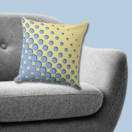 Almofada Densidade Pontos de Meia-Tons Azuis Azuis Regulare