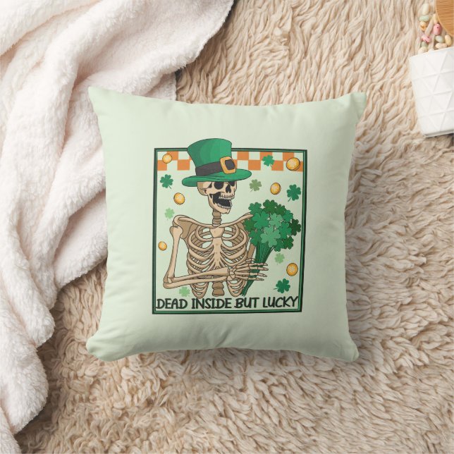 Almofada Dentro morto Mas Sortudo - Leprechaun Skeleton (Cobertor)
