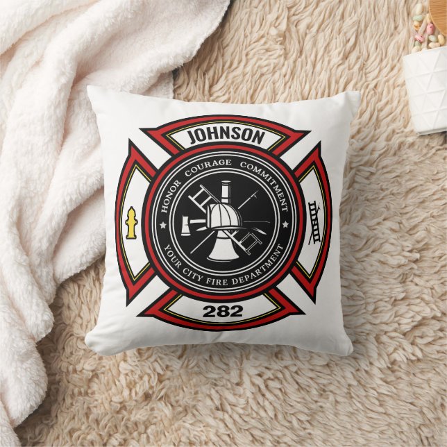 Almofada Departamento de Bombeiros NOME ADD. Bombeiro Salva (Cobertor)