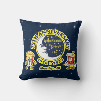 Almofada Dependable Drive In 75th Anniversary Throw Pillow